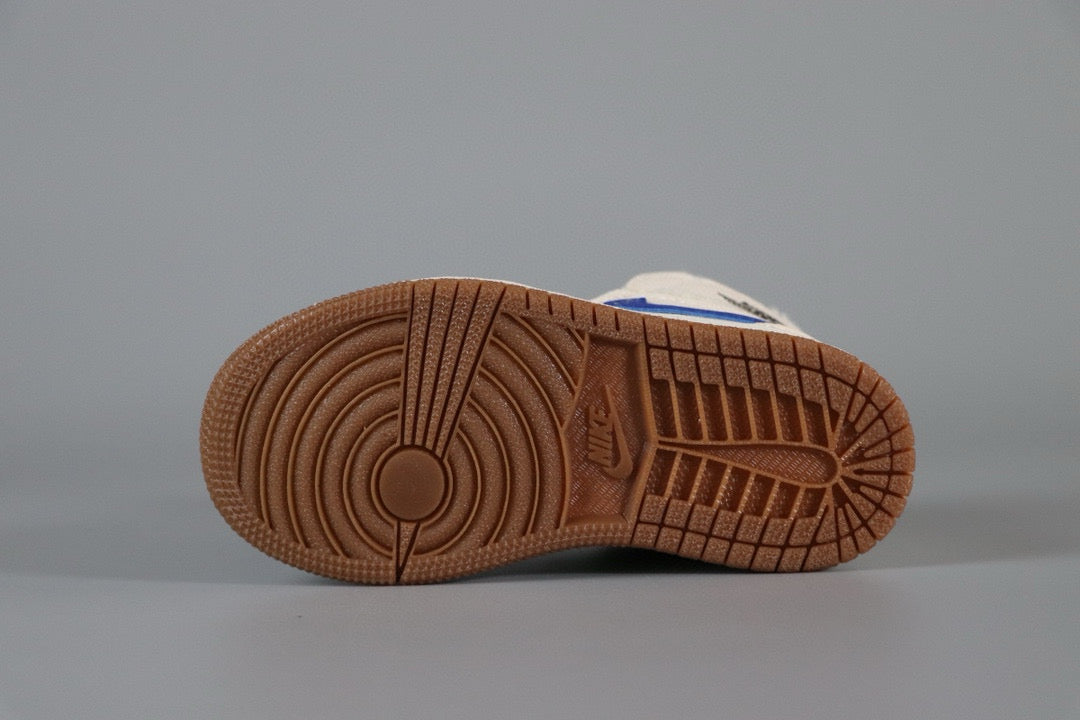 a close up of a shoe on a gray background