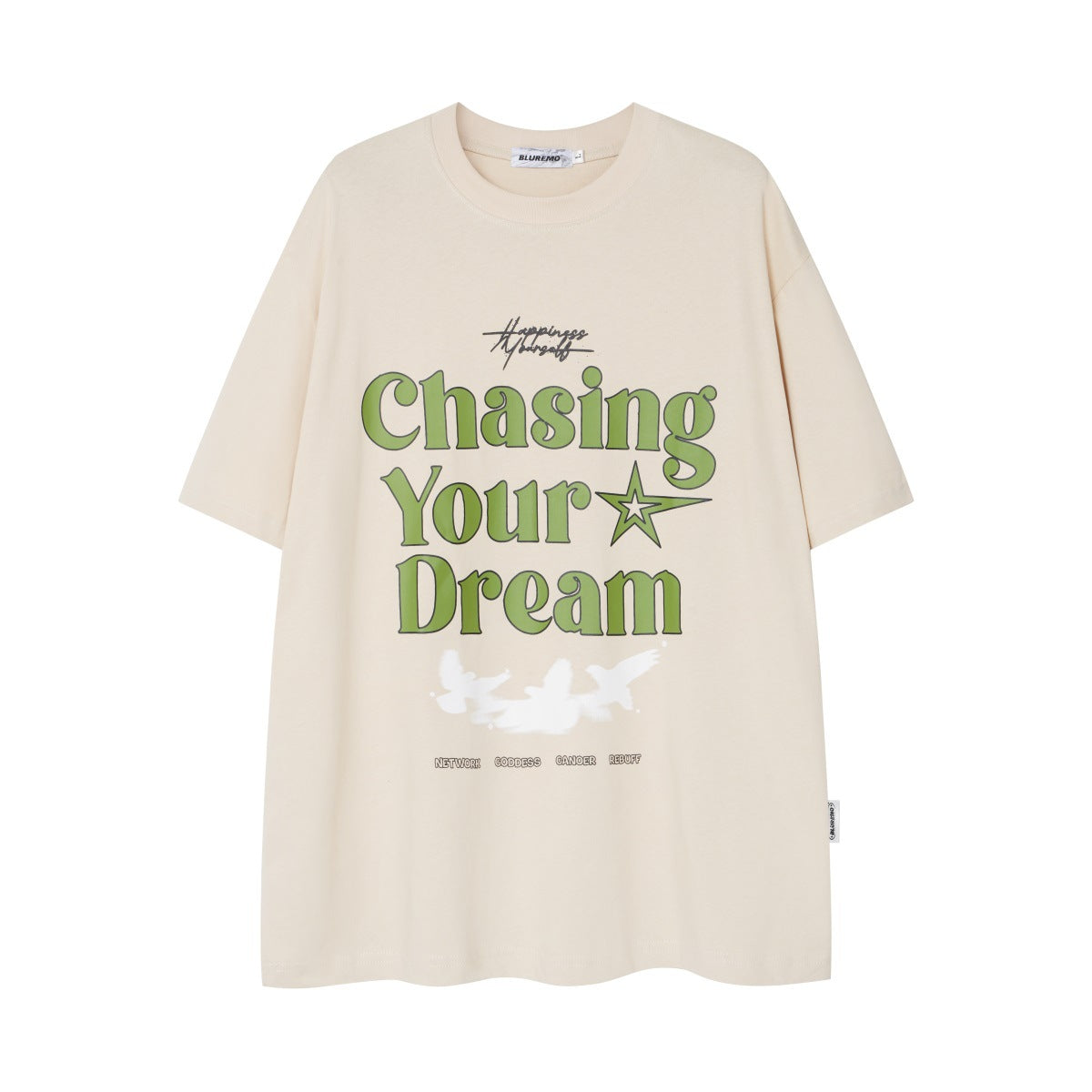 Fashion Letters Printed Drop Shoulder Short Sleeve Heavy Loose