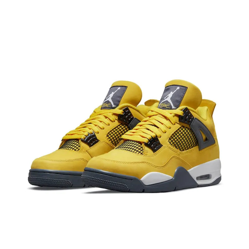 Air Jordan Retro 4-Style Sneakers – Lightning Yellow Edition