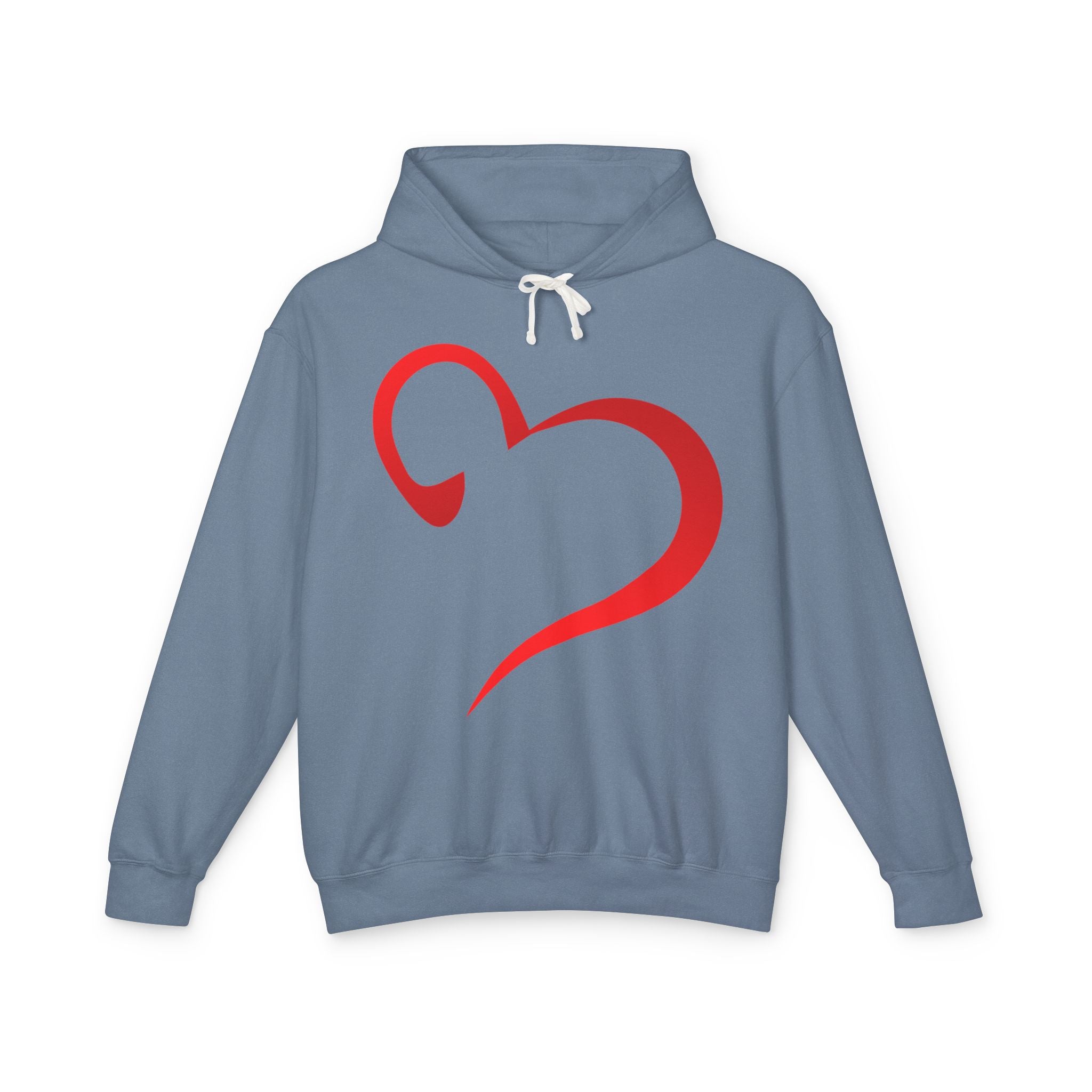 Heart Hoodie - Valentine's Day Unisex Lightweight Hooded Sweatshirt