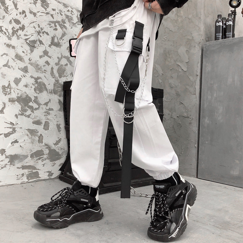 High Street Hip-hop Loose-fitting Cargo Slacks