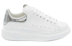(WMNS) Alexander McQueen Oversized Sneaker 'Silver Crocodile' 553770WHYBQ9071 #