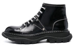 (WMNS) Alexander McQueen Tread Lace-up Boots 'Black White' 718366WIC6D1081 #