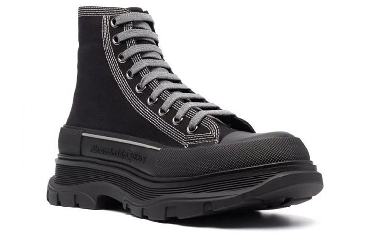 Alexander McQueen Tread Slick High-Top Sneakers 'Black Grey' 662681W4MV81081 #