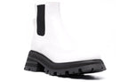 (WMNS) Alexander McQueen Leather Chelsea Ankle Boots 'White Black' 666368WHZ849360 #