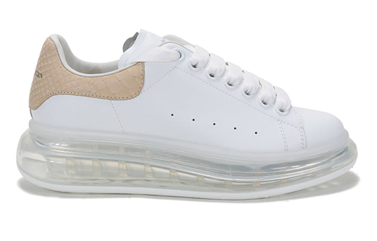 (WMNS) Alexander McQueen Clear Sole Oversized Sneaker 'Beige Embossed Suede Crocodile' 650796WHZ4V9728 #