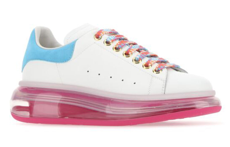 (WMNS) Alexander McQueen Oversized Leather Sneaker 'White Fuchsia' 612744WIA4G9323 #
