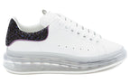 (WMNS) Alexander McQueen Clear Sole Oversized Sneaker 'White Black Sequins' 621718WHZ429926 #