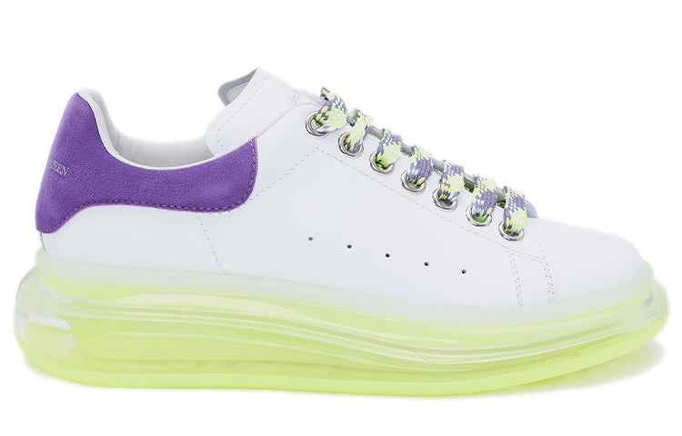 (WMNS) Alexander McQueen Neon Sole Leather Sneakers 'White Purple' 612744WIA4G9333 #