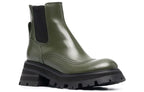 (WMNS) Alexander McQueen Leather Chelsea Ankle Boots 'Olive Black' 666368WHZ843241 #