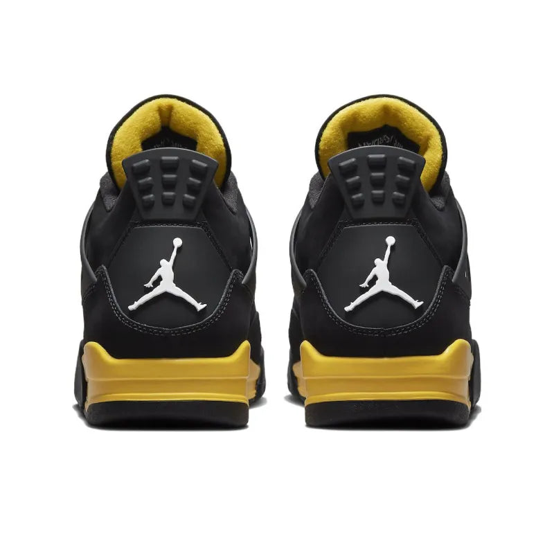 Air jordan Retro 4-Style Sneakers – Thunder Black & Yellow Edition