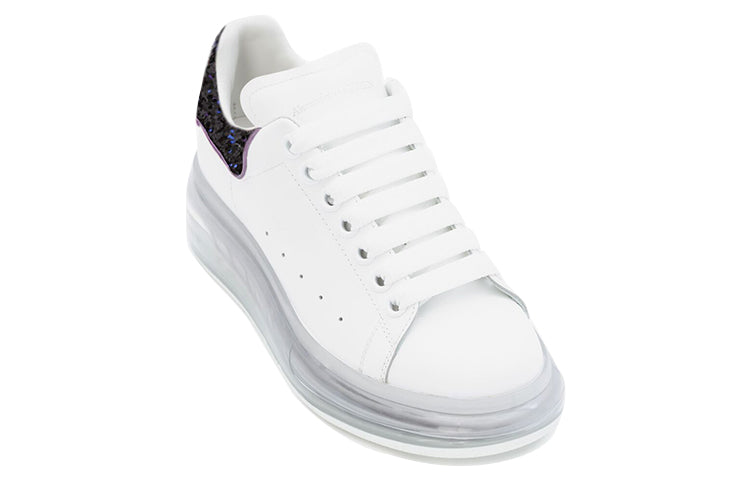 (WMNS) Alexander McQueen Clear Sole Oversized Sneaker 'White Black Sequins' 621718WHZ429926 #