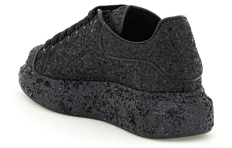 (WMNS) Alexander McQueen Larry Oversize Glittered Sneakers 'Black' 708072W4JF81000 #