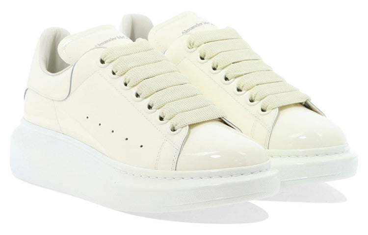 (WMNS) Alexander McQueen Glossy Low-Top Sneakers 'Cream White' 718130WIA347904 #
