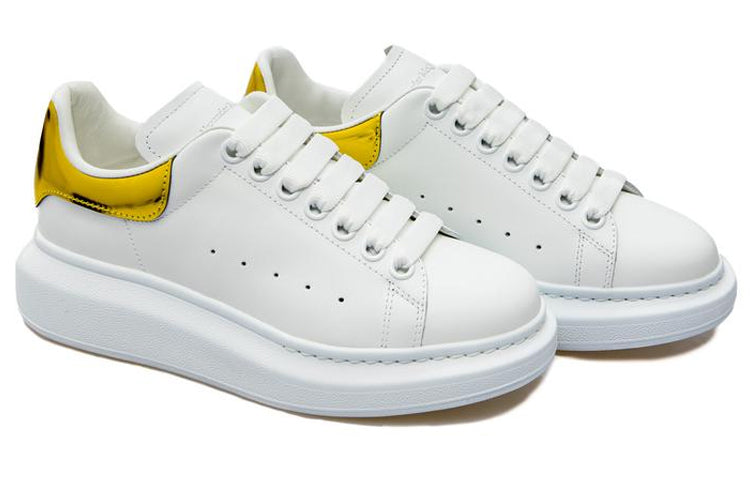 (WMNS) Alexander McQueen Oversized Sneaker 'White Yellow Metallic' 676702WICGG9429 #