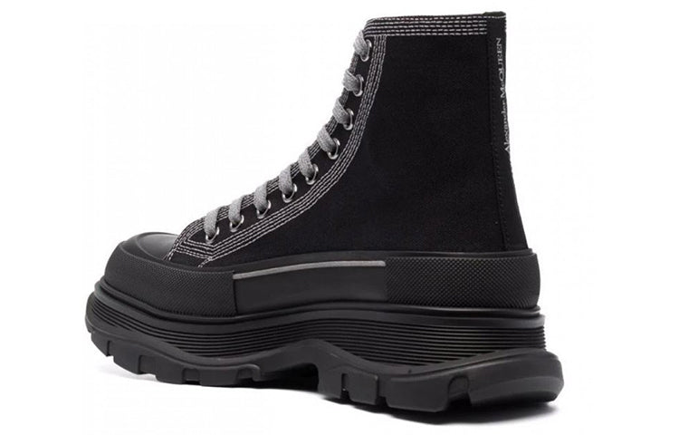 Alexander McQueen Tread Slick High-Top Sneakers 'Black Grey' 662681W4MV81081 #