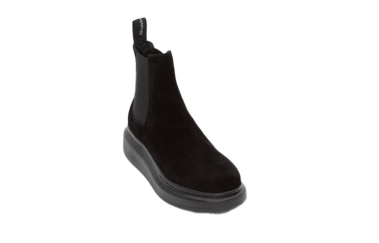 (WMNS) Alexander McQueen Hybrid Chelsea Boot 'Black Suede' 586398WHXK61000 #