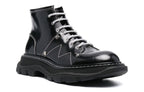 (WMNS) Alexander McQueen Tread Lace-up Boots 'Black White' 718366WIC6D1081 #
