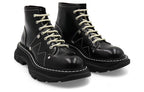 (WMNS) Alexander McQueen Tread Lace Up Boot 'Black Silver' 595469WHQSG1090 #