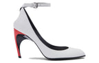 (WMNS) Alexander McQueen Armadillo Ankle Strap Heels 'Black Silver Red' 780679WIEX48740 #