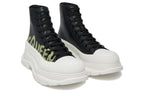 Alexander McQueen Tread Slick Lace-up High Top Shoes 'Black White' 777960WIAT61680 #