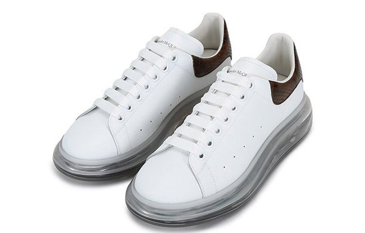 Alexander McQueen Oversized Transparent Sole Sneaker 'White Brown Crocodile' 645872WHZ4P9311 #