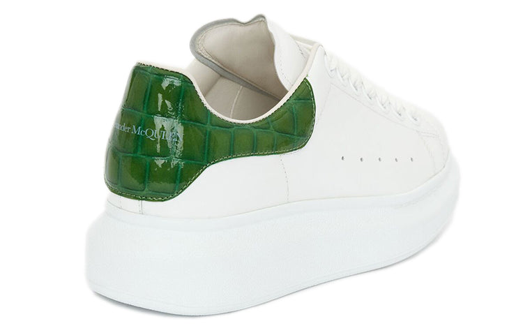 (WMNS) Alexander McQueen Oversized Sneaker 'White Green Crocodile' 553770WIAF89409 #