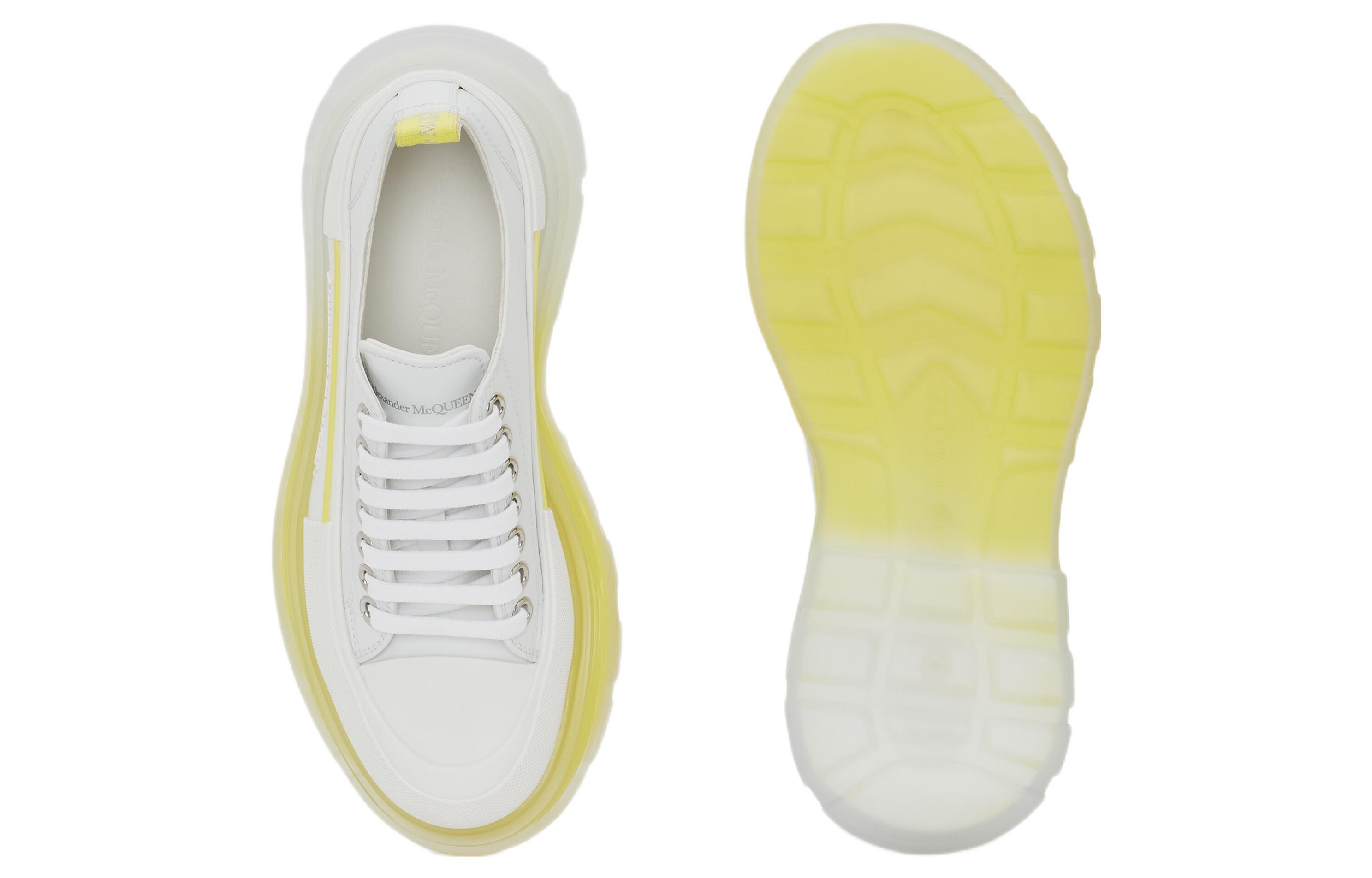 (WMNS) Alexander McQueen Tread Slick Sneakers 'Yellow White' 702042WHZ6E8943 #
