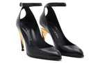 (WMNS) Alexander McQueen Armadillo 95 Leather Ankle Strap Pumps 'Black' 780679WIEX21399 #