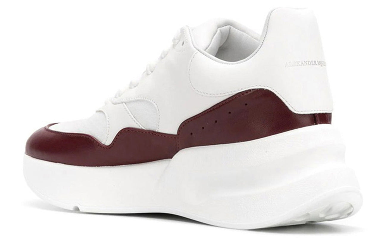 (WMNS) Alexander McQueen Oversized Runner in Nappa Calf Leather 'White Burgundy' 533710WHT999093 #