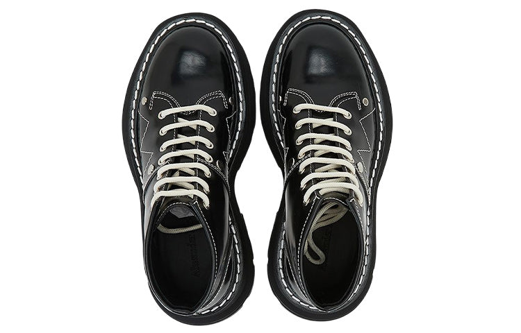 (WMNS) Alexander McQueen Tread Lace-Up Boots 'Black' 604253WHZ811090 #