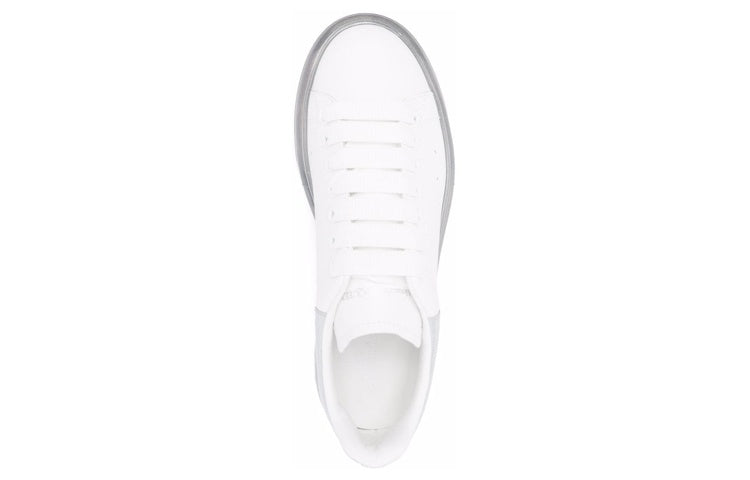(WMNS) Alexander McQueen Leather Larry Oversized Sneakers 'White Iridescent' 611698WIB9U9620 #