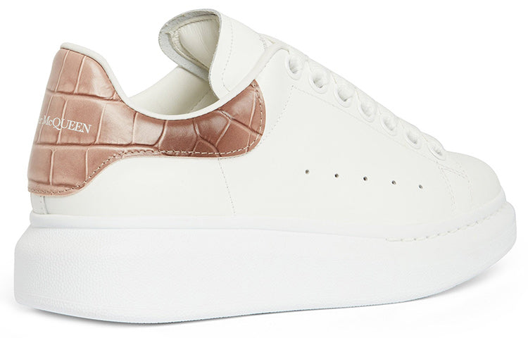 (WMNS) Alexander McQueen Oversized Sneaker 'White Burnt Pink Crocodile' 553770WICG69886 #
