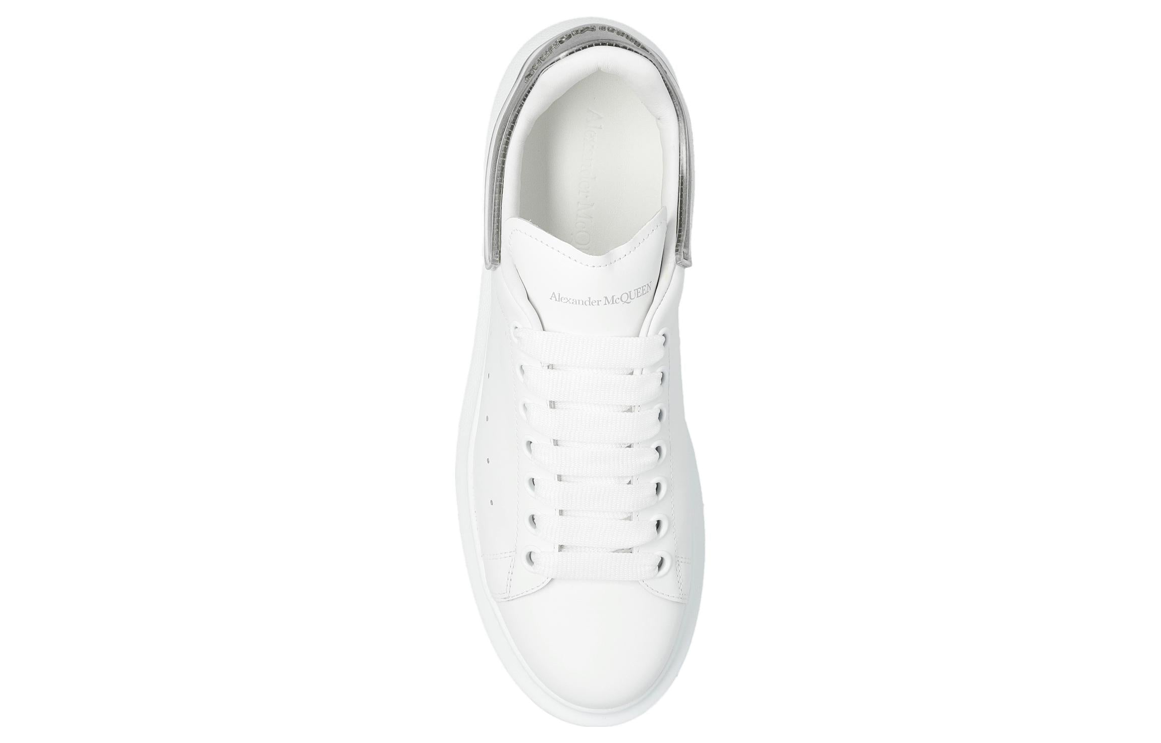 (WMNS) Alexander McQueen Oversized Leather Sneakers 'White Grey' 733010WICYK9075 #