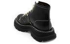 (WMNS) Alexander McQueen Tread Lace Up Boot 'Black Silver' 595469WHQSG1090 #