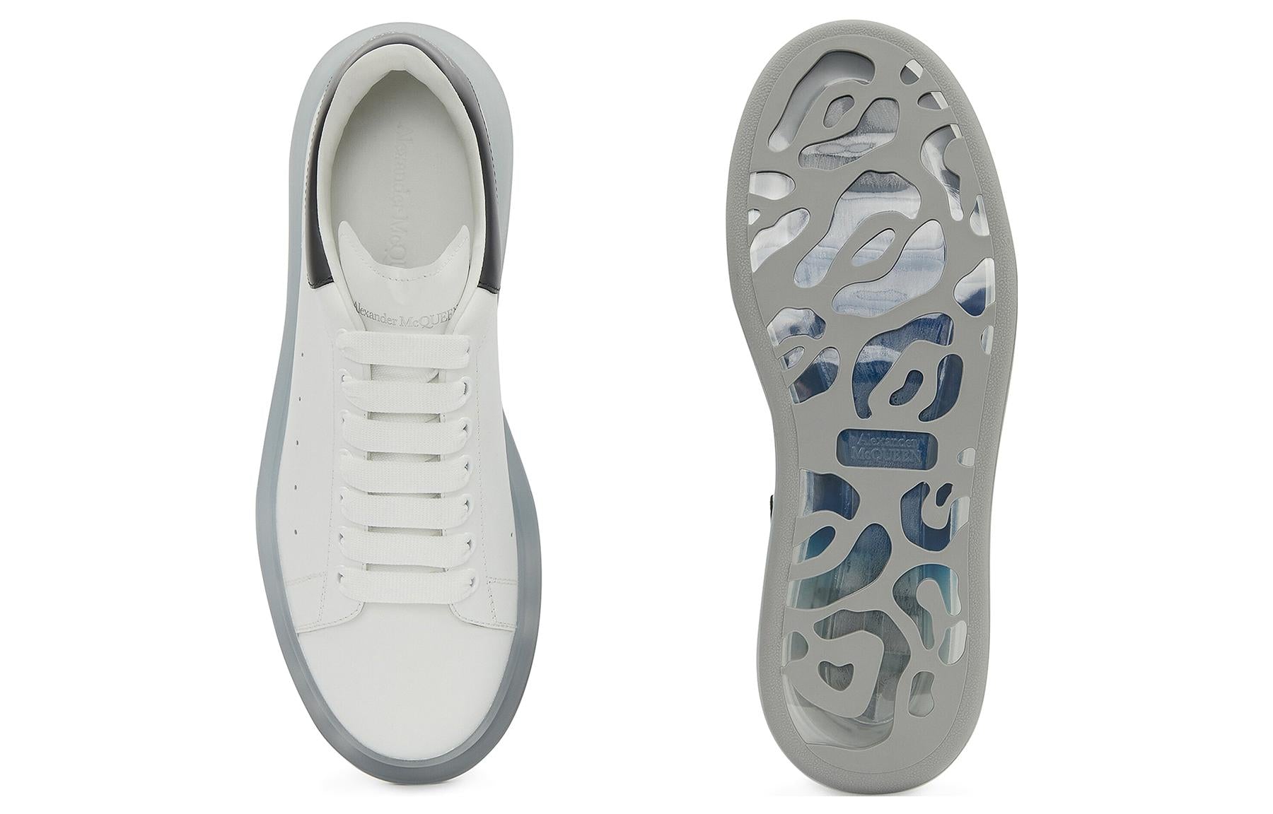 Alexander McQueen Oversized Sneakers 'Clear Sole White Navy Blue' 709817WICY19095 #
