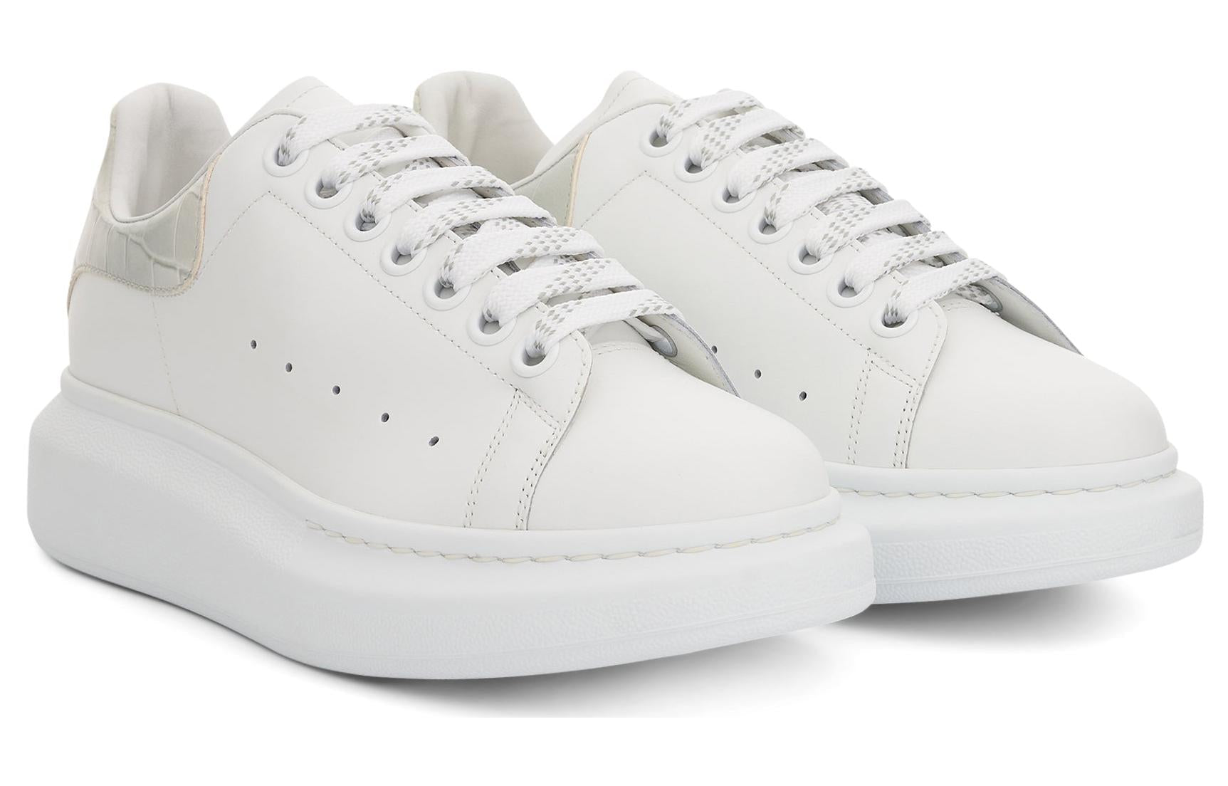 (WMNS) Alexander McQueen Oversized Low-Top Sneakers 'White Beige' 718233WICG68959 #