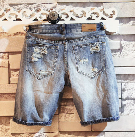 Men's Fashion Casual Ripped Denim Shorts