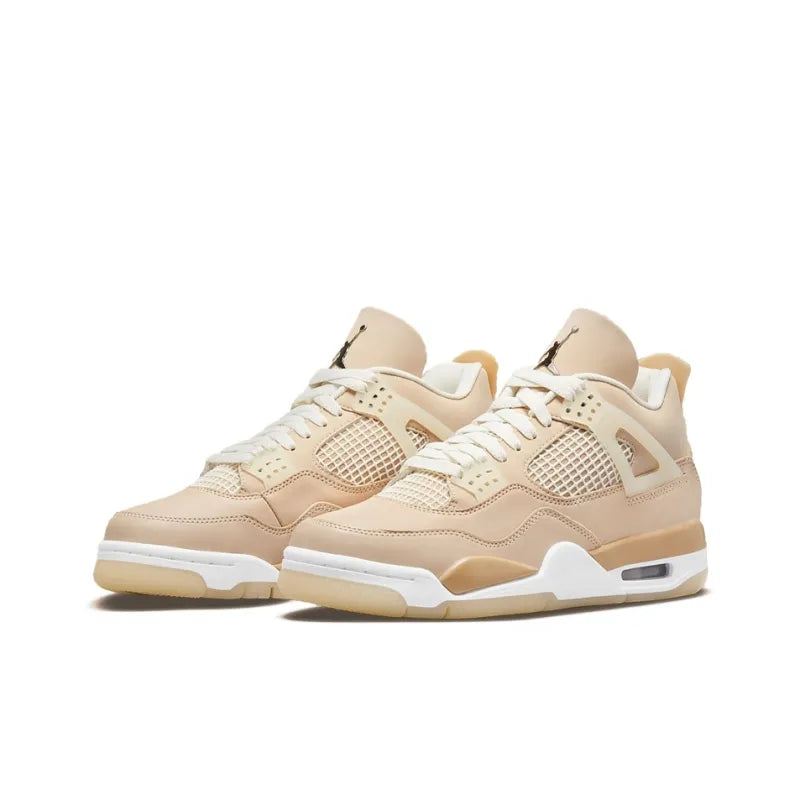 Air Jordan Retro 4-Style Sneakers – Shimmer Nude Edition