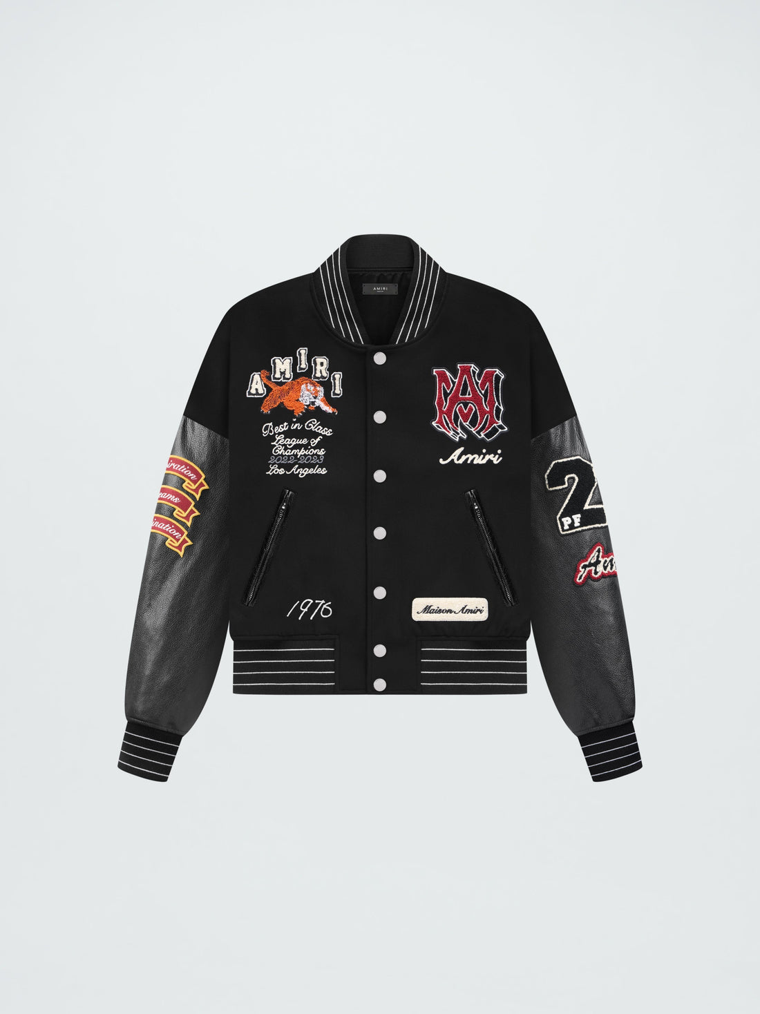 Amiri Tiger Logo Varsity Jacket Black