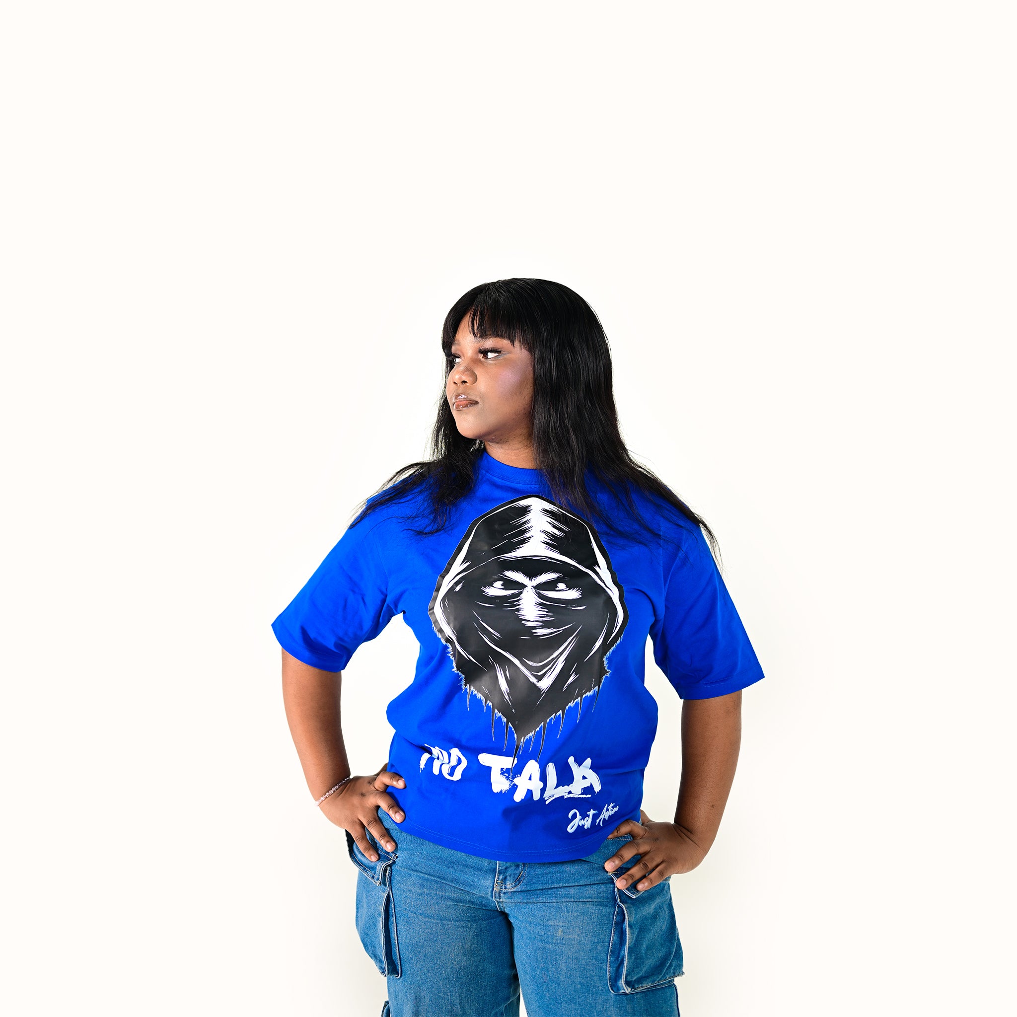 TLO No Talk Just Action – Royal Blue | Oversized Tee