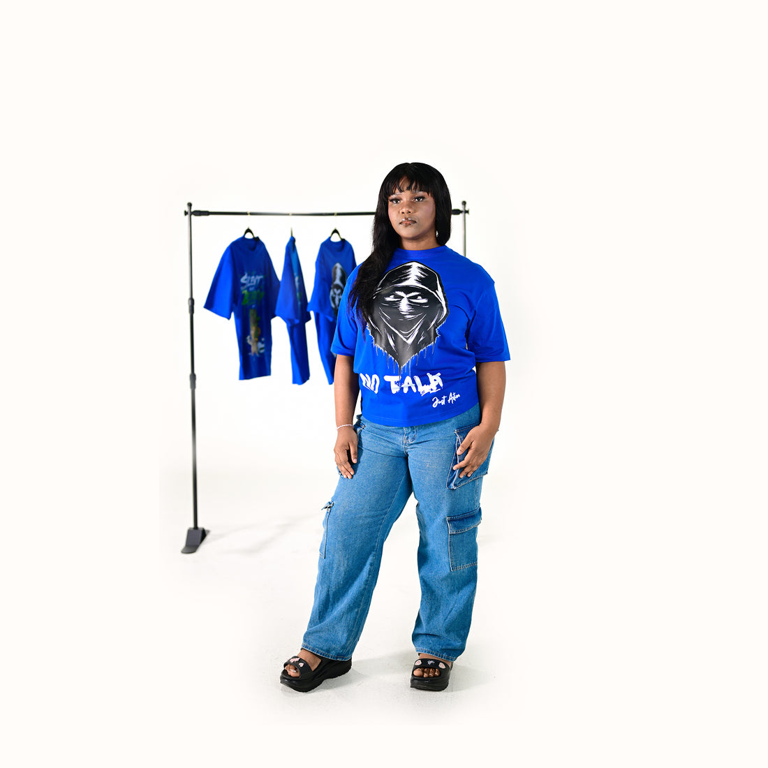 TLO No Talk Just Action – Royal Blue | Oversized Tee