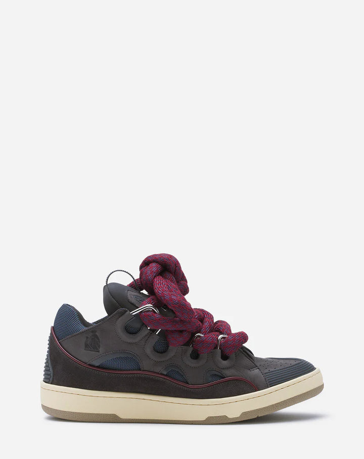 LANVIN CURB SNEAKERS IN LEATHER WITH SNAKE LACES