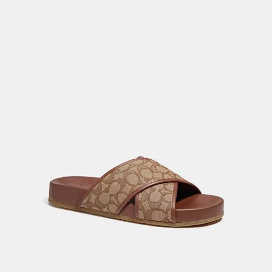 Coach Outlet Men's Brown Crossover Sandal
