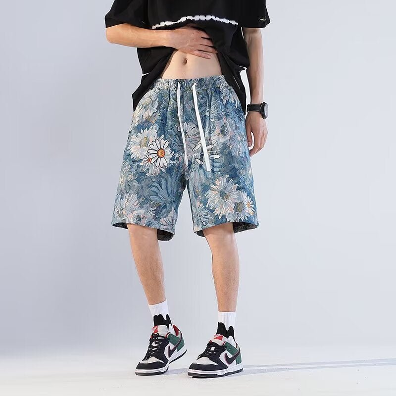 American Retro Shorts Men's Summer Japanese Ins Beach Pants