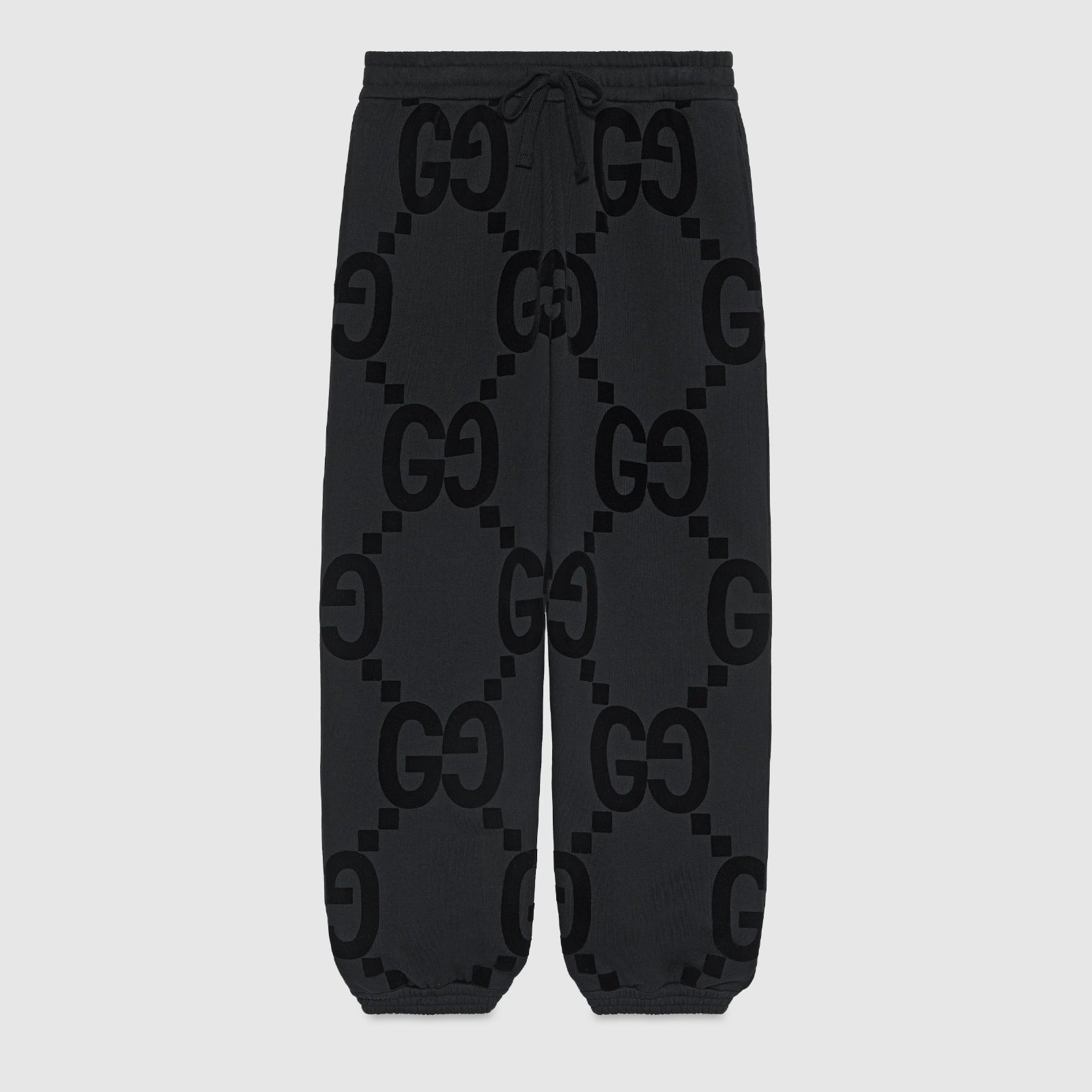 GUCCI FLOCKED PRINT COTTON FLEECE SWEATPANT