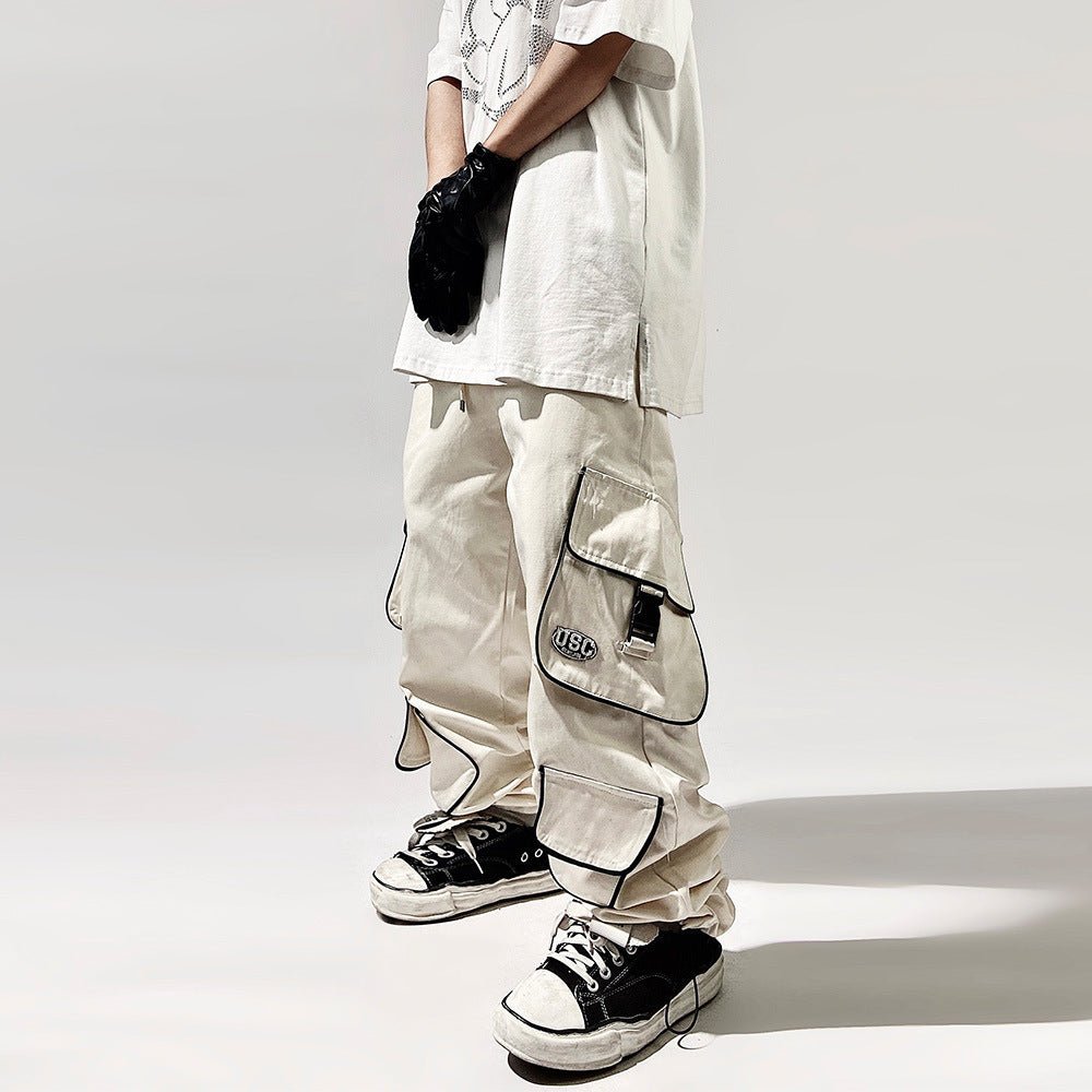 American Style Loose Straight Functional Ankle-tied Sports Trousers