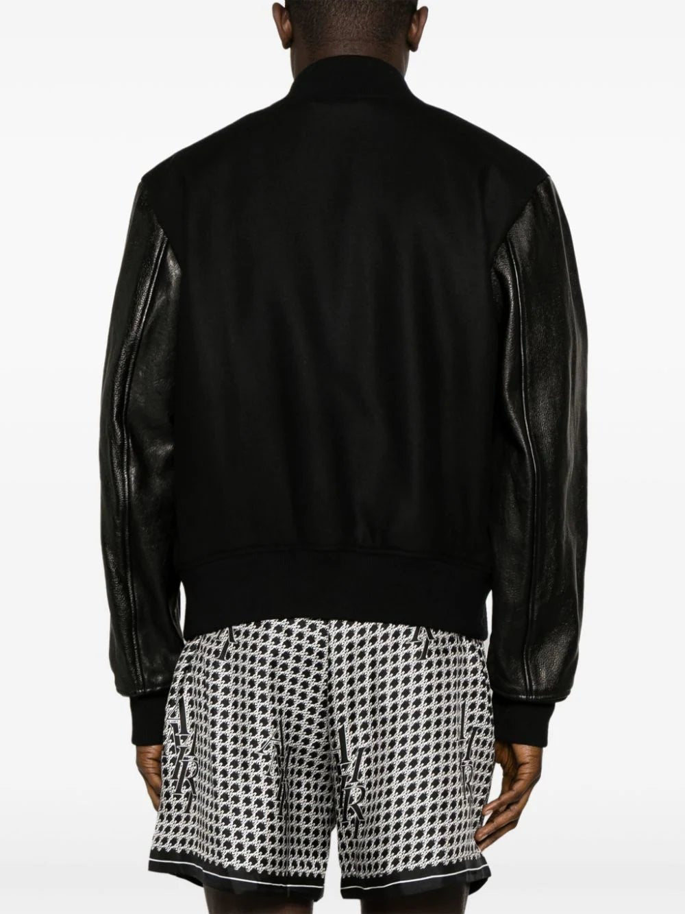 Amiri Staggered Logo Varsity Jacket Black