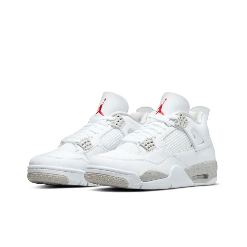 Air Jordan Retro 4-Style Sneakers – White Cement Edition