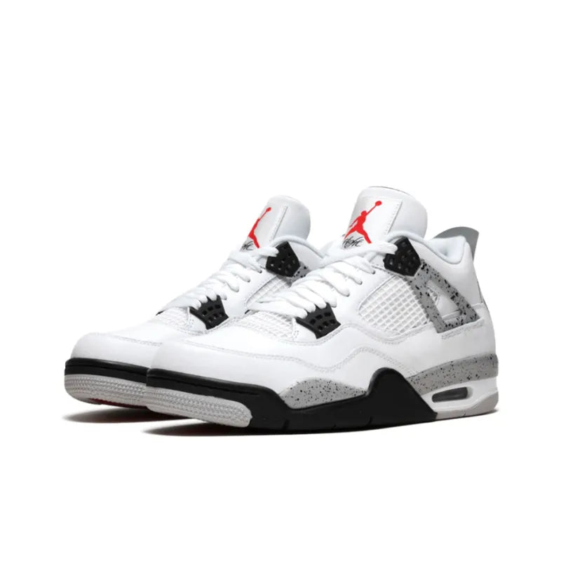 Air jordan Retro 4-Style Sneakers – White Cement Editi